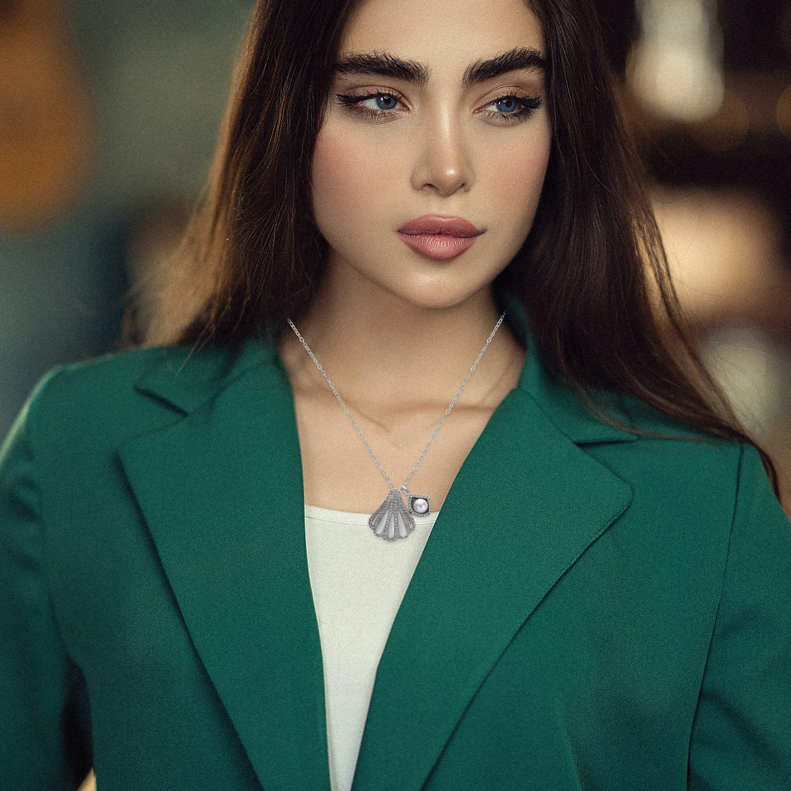 

Natural Shell Necklace Dainty Pendant Choker Elegance Coastal Charm Lightweight Comfortable Design Gift Clavicle Chain