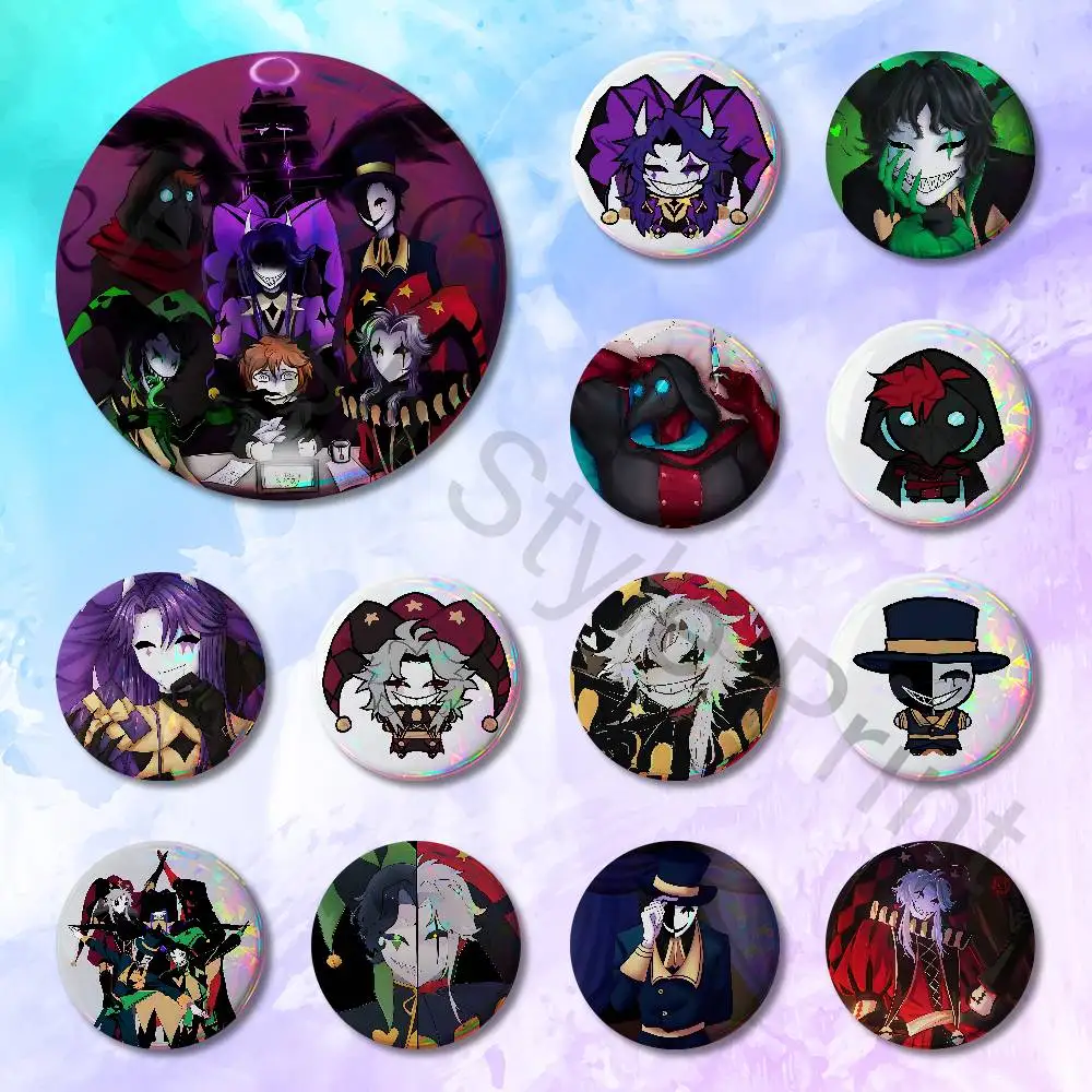 

Game F-Freak C-Circus P-Pierrot Enamel Pin Tinplate Round Brooch Cosplay Nijigen Otaku Culture Badges 58mm 44mm 32mm 75mm 25mm