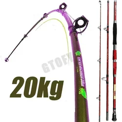 カーボンファイバースピニングフィッシングロッド,トラベル,サーフ,ボート,ジギング,トローリング,30 lb, 50lb, 1.8m, 2.1m, 2.4m, 3個