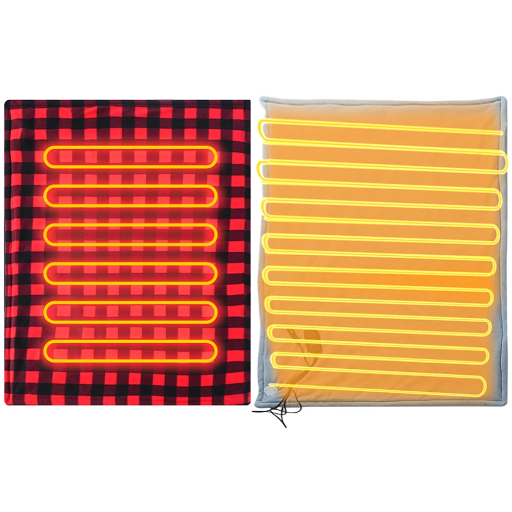 

Car Electric Heated Blanket Body Warmer Blanket 9 Adjustable Temperature 12V Soft Heating Mat Auto-off for Car Camping