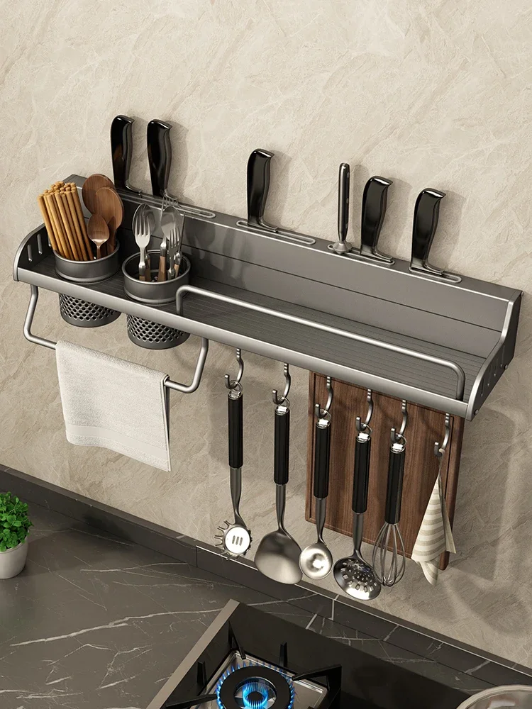 Kitchen multifunctional storage rack, seasoning storage hook accessories, no punching seasoning cutting tools, wall hanging