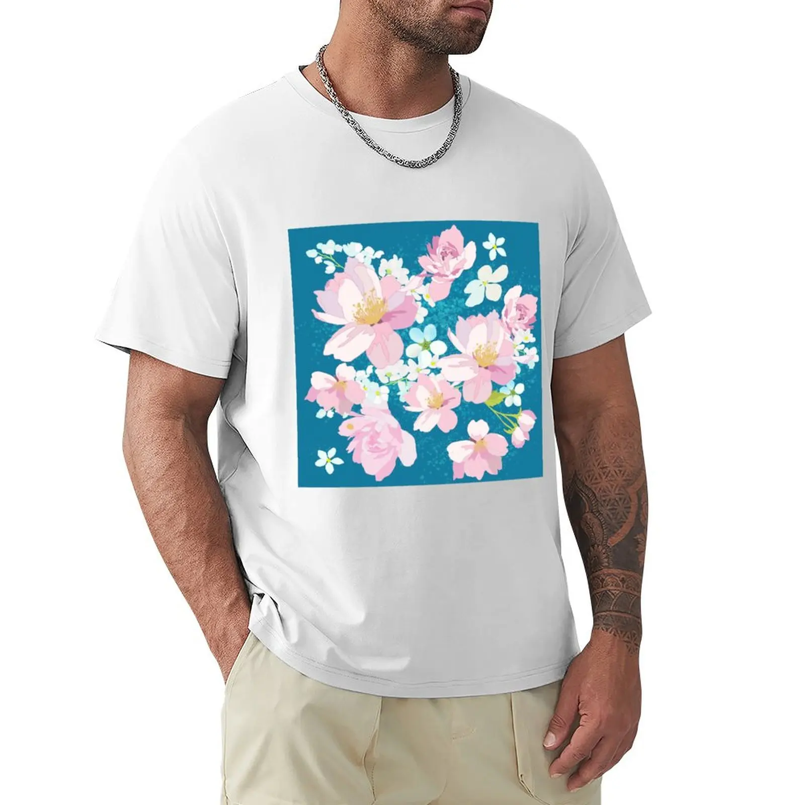 Spring Apple Blossoms and Bird Cherry Blossoms T-Shirt cute clothes plain mens funny t shirts