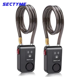 Sectyme 110dB Bluetooth Bike Lock Alarm Anti-Theft Vibration Alarm Security Smart Bike Alarm Lock System for Bicycle Motorcycle