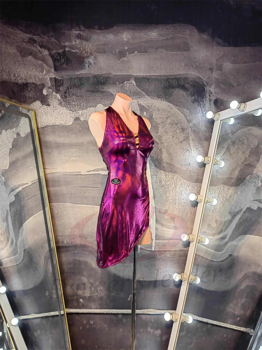 فستان الرقص اللاتيني للأطفال البالغين الراقية مخصص باللون الأحمر الوردي الساخن ختم تشا تشا تانجو ملابس نسائية احترافية #3