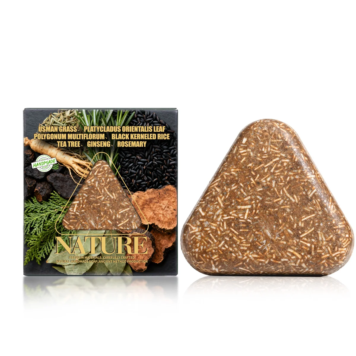 

120g Herbal Cypress Leaf Ginseng Shampoo Usman Hair Care Softening and Oil Control Shampoo Soap