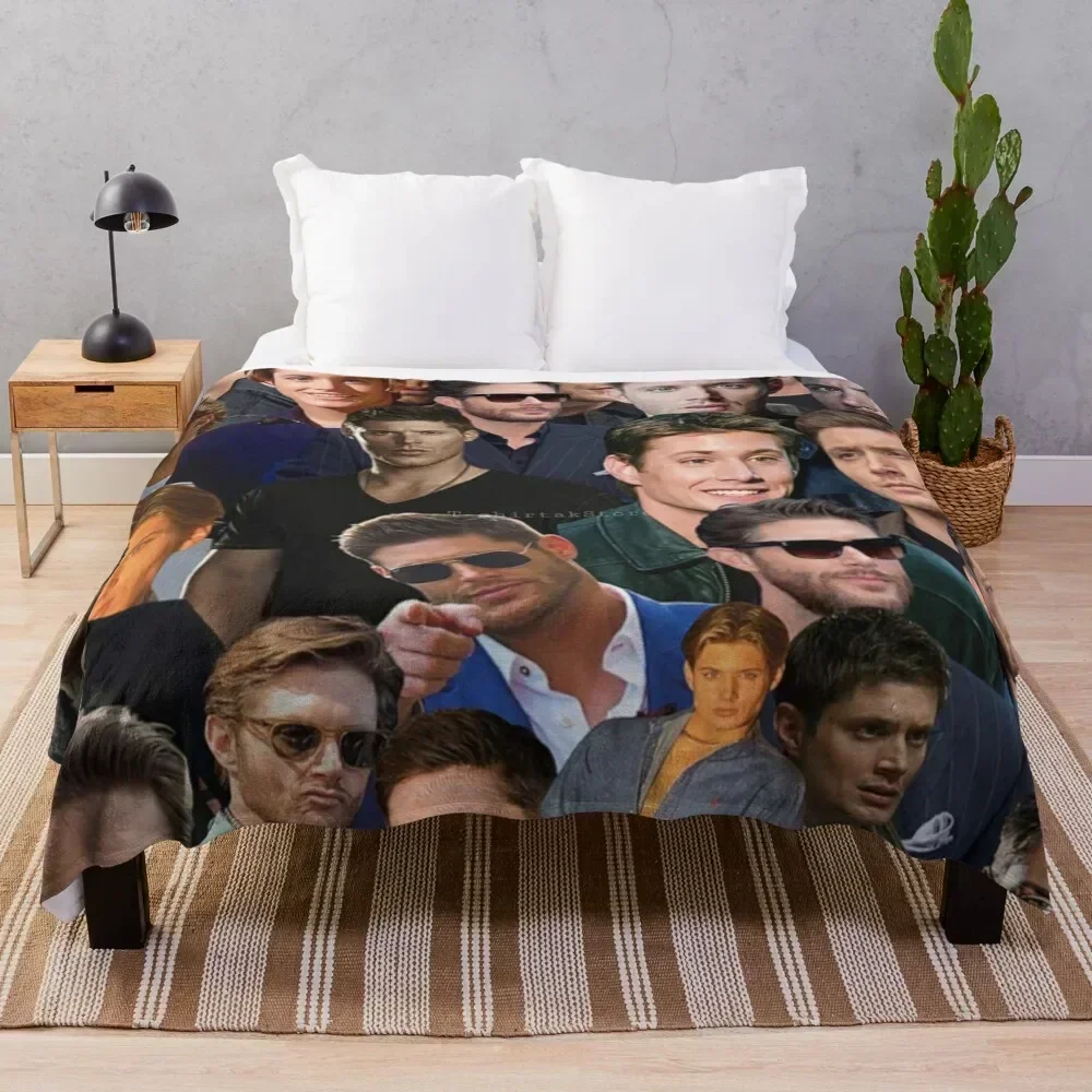 jensen ackles photo collage Throw Blanket