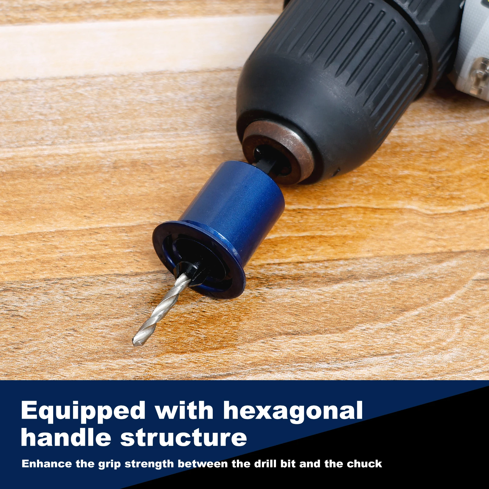 4PCS Hex Shank Countersink Drill Bit Set with Depth Stop Woodworking Chamfer Counter Replaceable Drill Bits HSS Reamer Chamfer C