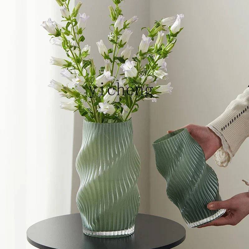 

ZK vase brown spiral irregular twist hydroponic glass vase modern home decoration flower ware fairy garden
