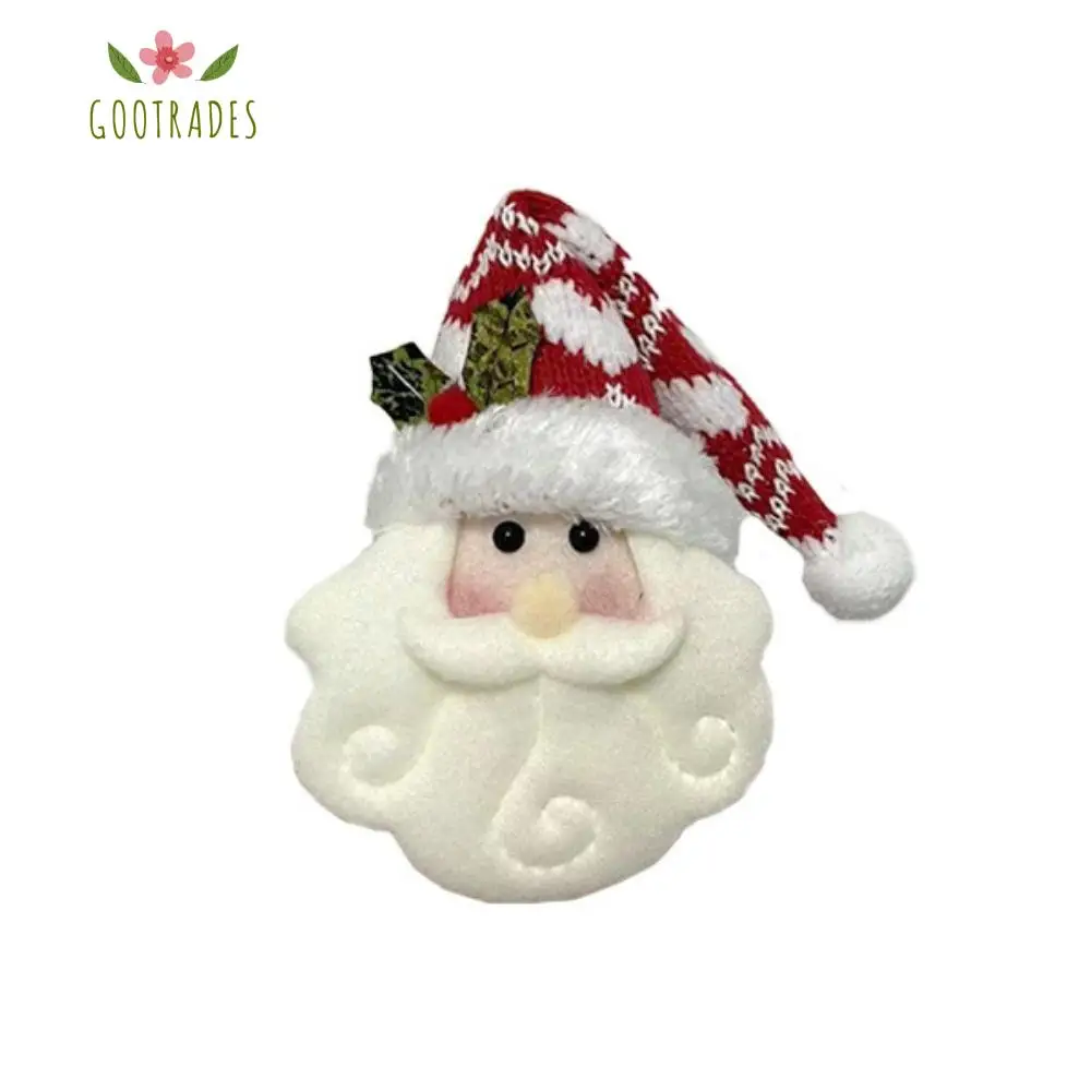 Santa Claus Pendant Cute Fabric Knitted Santa Hat Bearded Dolls Hanging Ornaments Christmas Tree Party Decoration Kid's Gifts