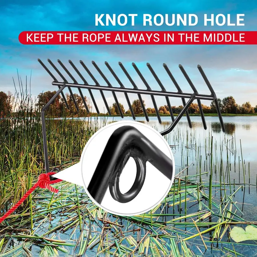 أشعل النار المائية، لا يتطلب التجميع، قاطع أعشاب البحيرة بقضيب فولاذي 8.6، لحام قطعة واحدة، مشط أعشاب البحيرة لمناظر طبيعية شاطئ البركة