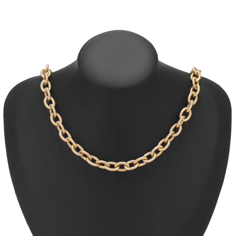 1 Meter 8x11mm Stainless Steel Gold Color Chunky Chain Textured Punk Choker Necklace for DIY Jewelry Making Accessories Supplies