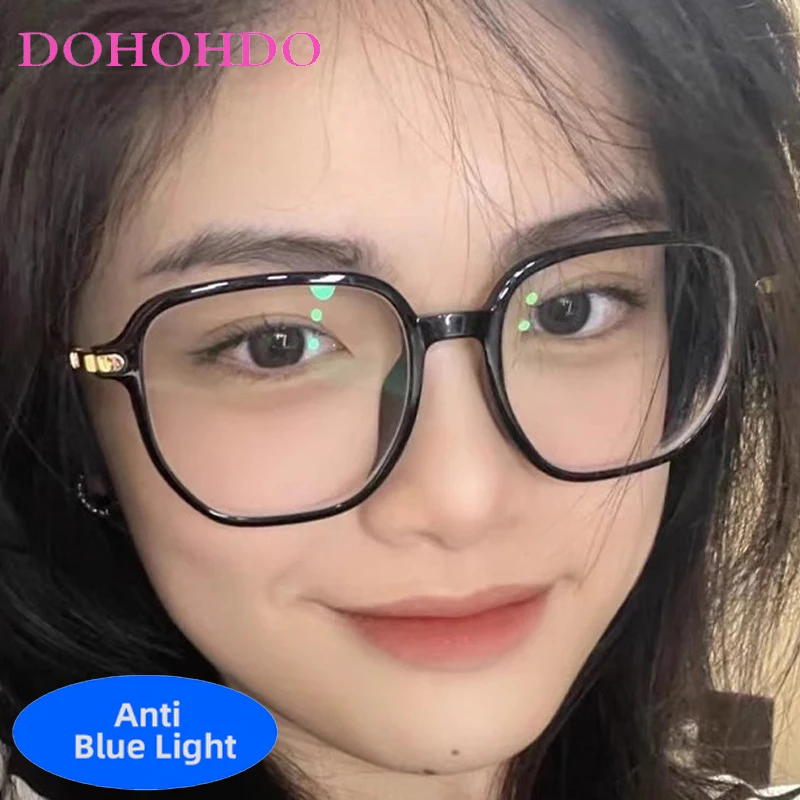 

Luxury Brand Oversized Square Frame Women Men Blue Light Blocking Glasses Trendy Design Computer For Office Work Optical Eyewear
