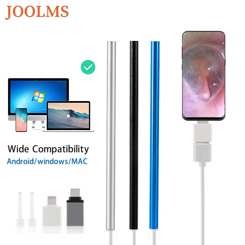 Otoscope Ear Cleaning Endoscope Camera 3in1 Micro USB Type-C 5.5MM Mini USB Visual Ear Pick Ear Spoon for Android Phones PC