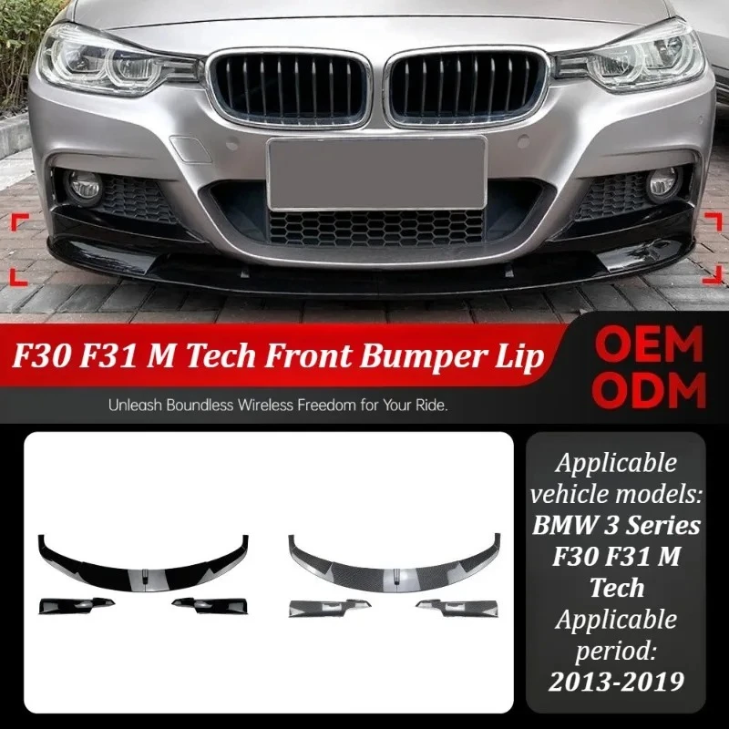 For BMW 3 Series F30 F31 2013-2019 M Tech Style Front Bumper Lip Splitter Diffuser Body Kit Spoiler Exterior Styling Accessories