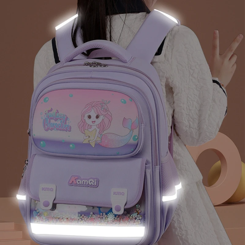 Kawaii Backpack for School, Cute Teenage Multiple Pockets Backpack, Cartoon Fashion Bookbag for Primary Elementary High School