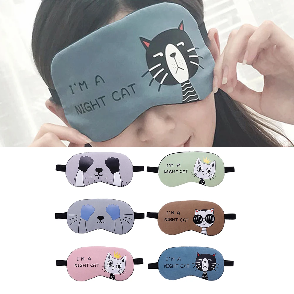 Cotton Anime Sleeping Eye Mask Cute Blindfold Eye Cover Mask Eyepatch Travel Home Eyes Relax Mask Eyeshade Gifts for Kids Adult