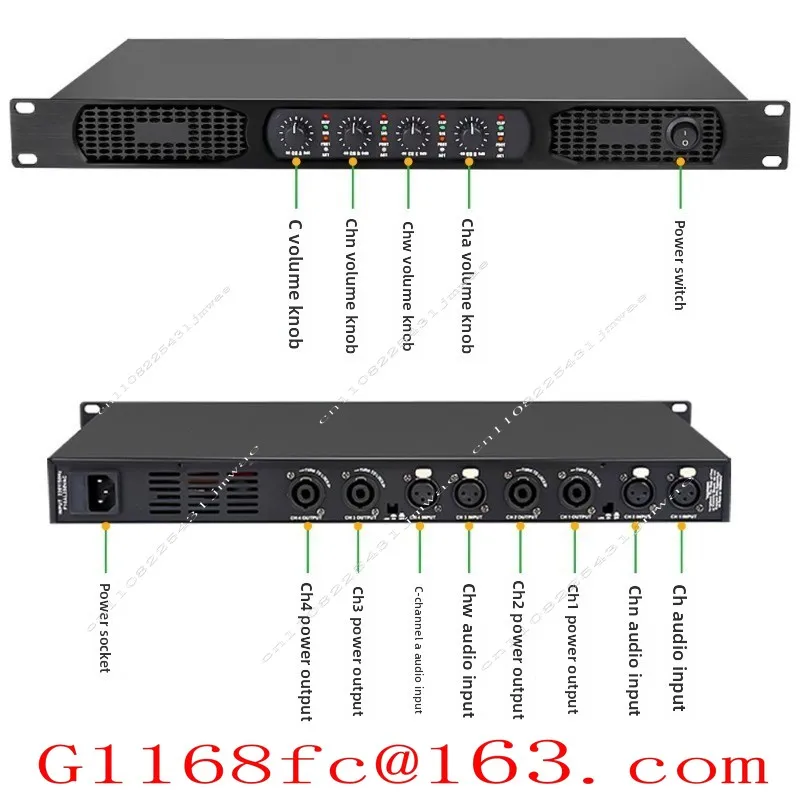 2/4 Channel Conference Stage Performance Bar KTV Audio High Power Amplifier