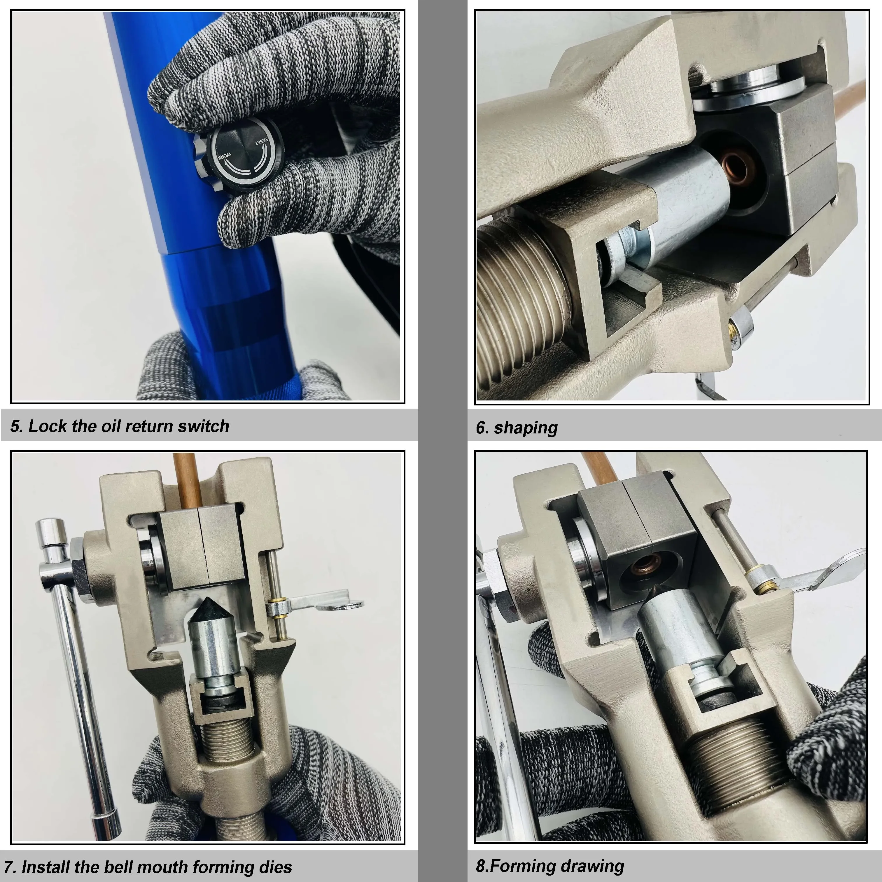 UNIVERSAL HYDRAULIC FLARING TOOL SET IG-72485 WITH GM TRANSMISSION COOLING LINE DIES AND ADAPTERS FOR BRAKE LINE