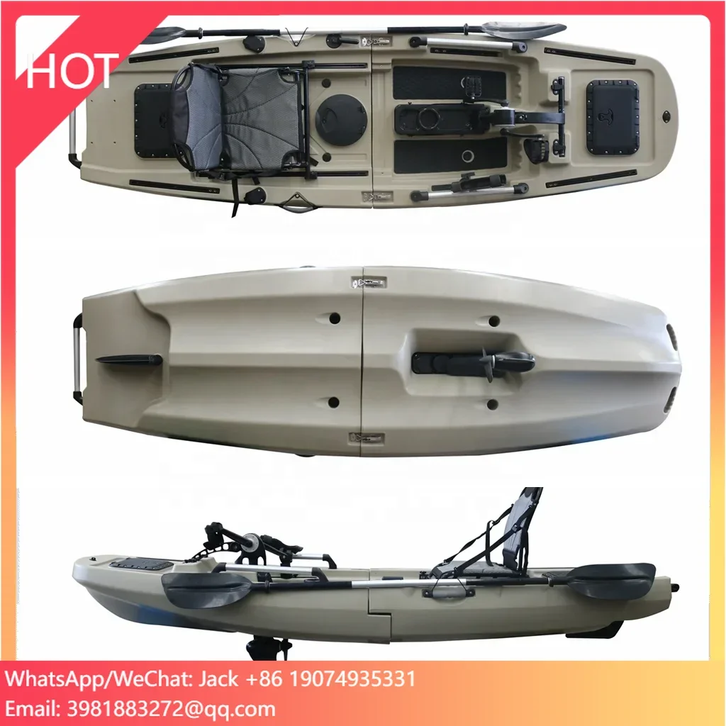 

Hull Detachable Pedal Kayak 3-section PE CE Certification Plastic New For 2-person Fishing Design 14.5FT CE Certificate 3 Years