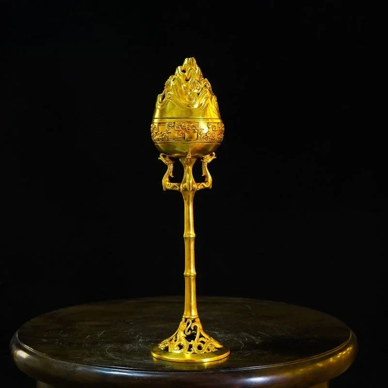 Household pure copper handmade full gilt aromatherapy stove boutique furnace ornament