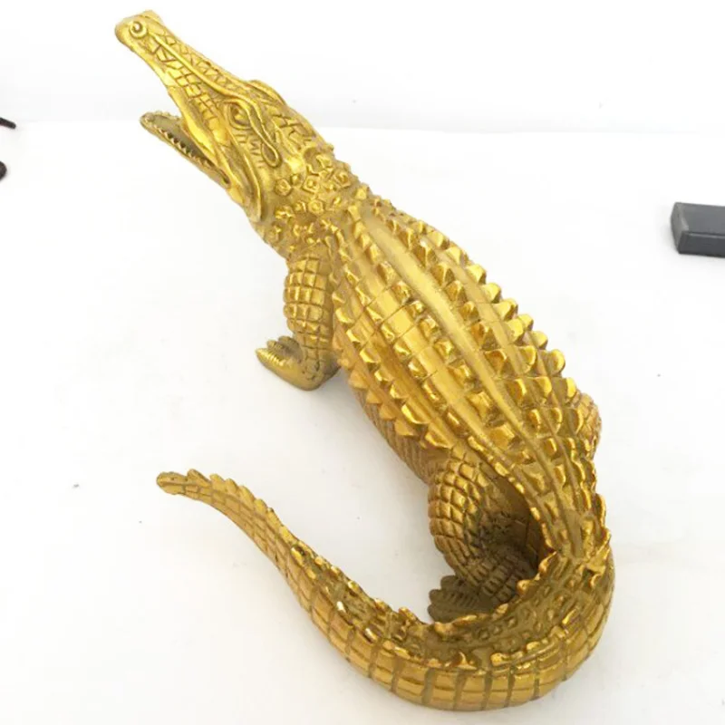 Bronze Financial Affairs Copper Crocodile Home Metal Craft Ornament