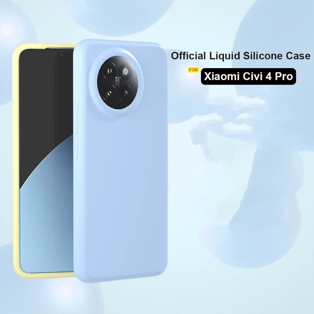Funda de silicona líquida oficial para Xiaomi Civi 4 Pro, funda suave táctil de piel de bebé, funda de Gel TPU a prueba de golpes, funda trasera Mi Civi 4 Pro