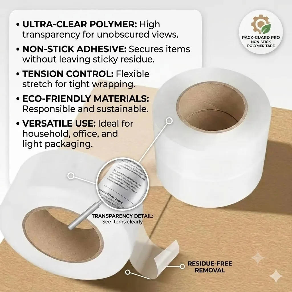 High Performance Clear Packaging Tape 36 Rolls Set 45mm Wide 50m Long Waterproof Adhesive view 6