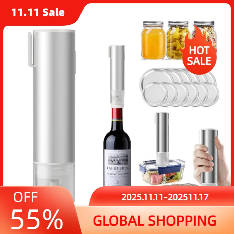 

Набор Многофункциональный ручной вакуумный упаковщик для вина, упаковщик для банок Mason с мешком для хранения свежести и надувной иглой