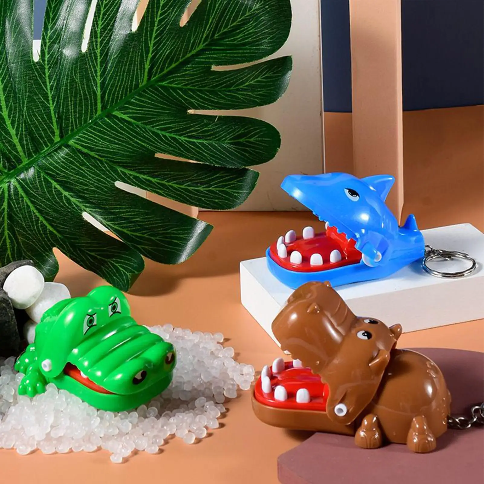 Animal Keychains Small Bag Charm Alligator Crocodile Dentist Keyring Board Game for Funny Purse Wallet Phone Handbag Car Travel