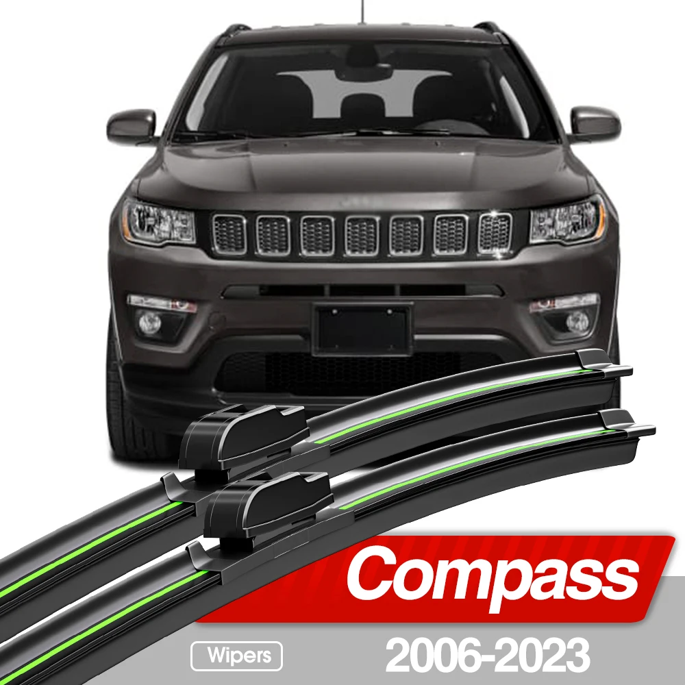 

For Jeep Compass MK MP 2006-2023 Front Windshield Wiper Blades 2pcs Windscreen Window Accessories 2007 2013 2015 2019 2020 2021