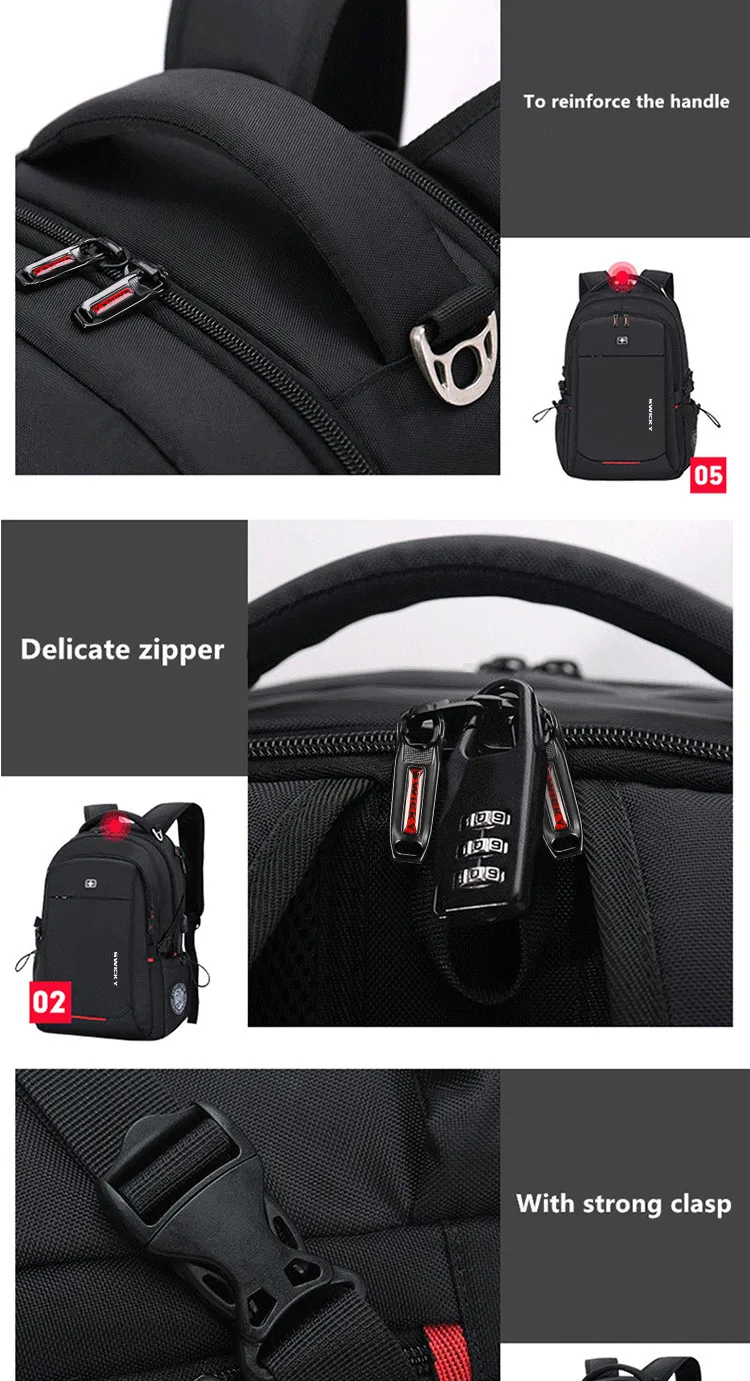 SWICKY-mochila multifunción para hombre, morral antirrobo impermeable para ordenador portátil de 15,6 pulgadas, mochilas escolares para niño