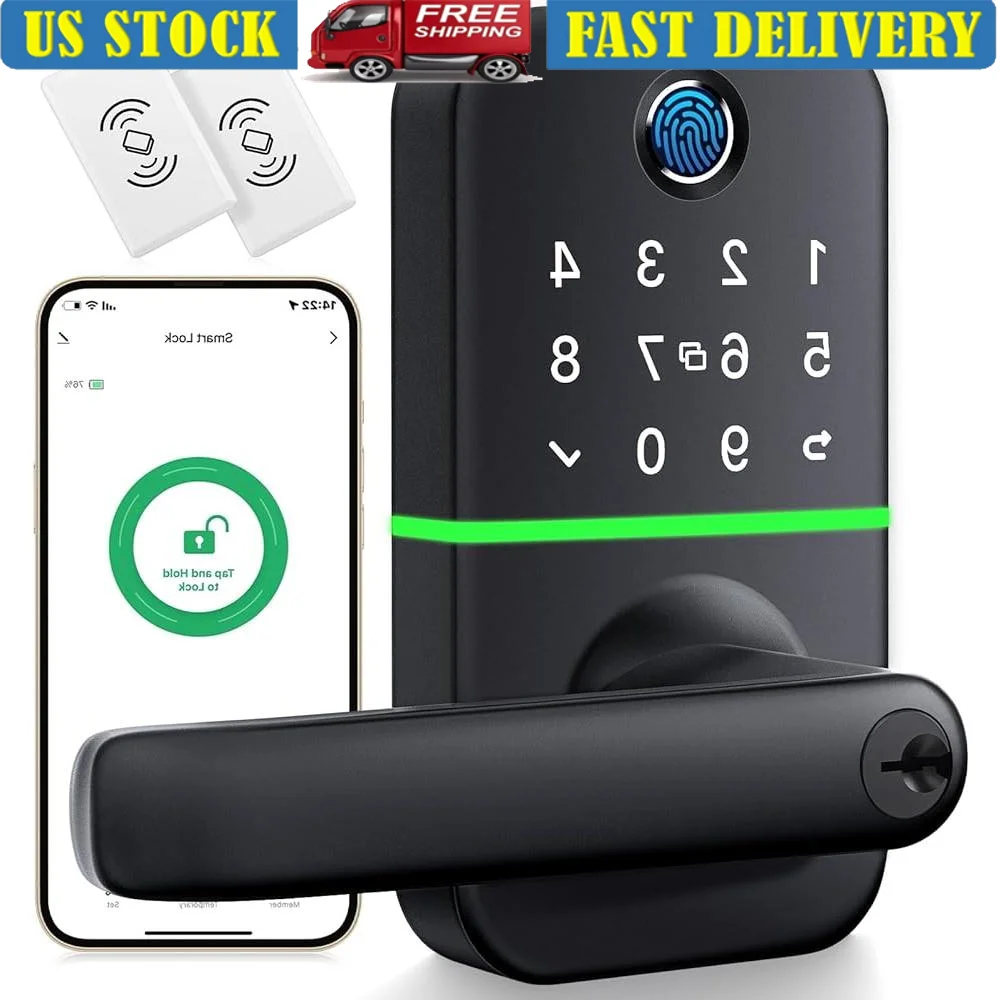 

Biometric Smart Door Lock with Keypad Fingerprint Entry App Control Waterproof Digital Lock Enhanced Home Security