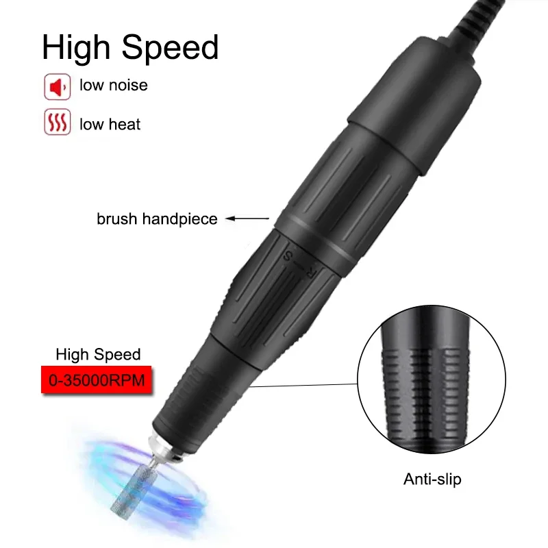 Micromotor de alta velocidad para laboratorio Dental, equipo de pulido de 45K RPM, 45000RPM, bolígrafo de taladro de uñas de SDE-H37LN