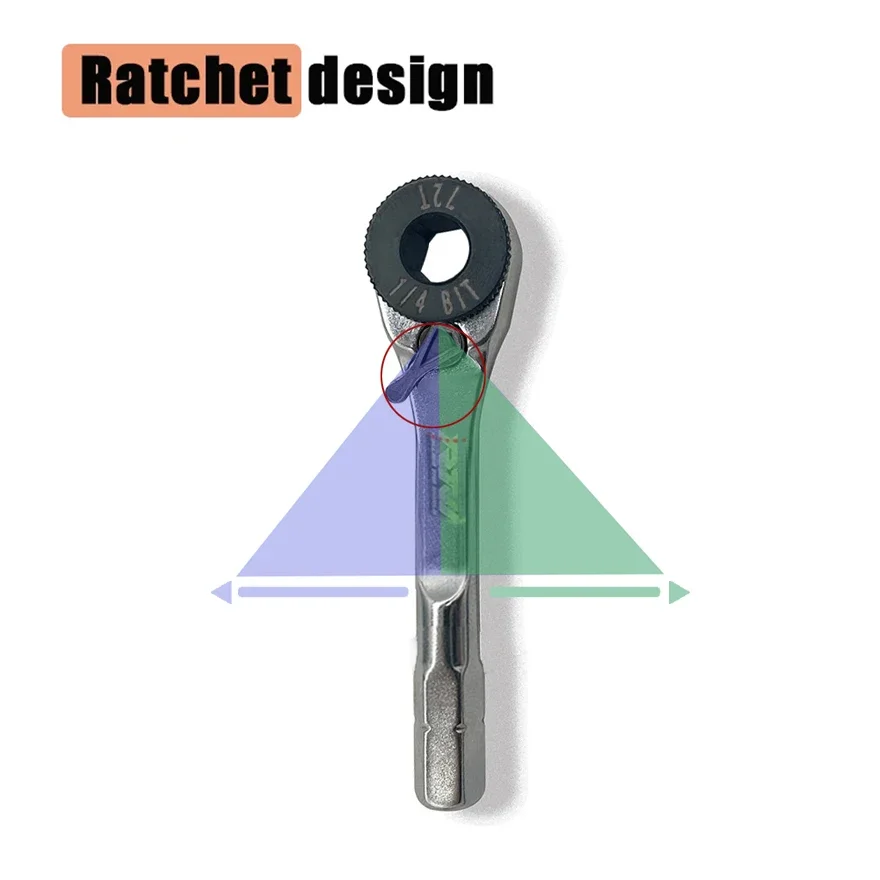 1/4”Ratchet Wrench 1/4” 6.35mm Handle Quick Socket Ratchet Wrench Screwdriver Hex Torque Wrenches EDC Tool Wrench Screwdriver