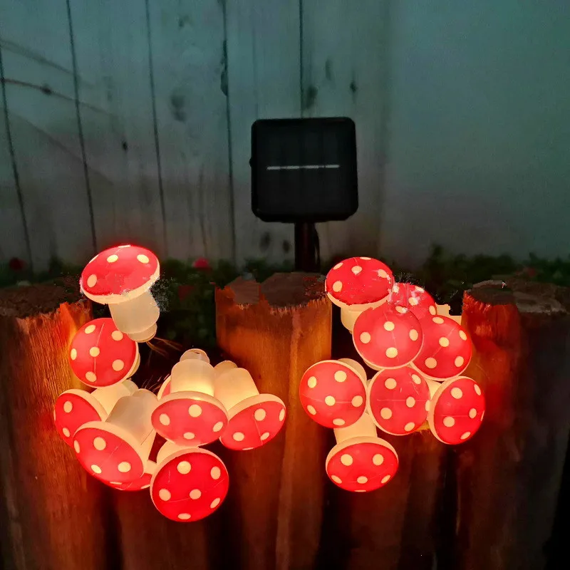 

Solar Mushroom String Lights Garden Lights for Outdoor Christmas Decorations 8 Modes Solar Pathway Lights for Garden Lawn 634