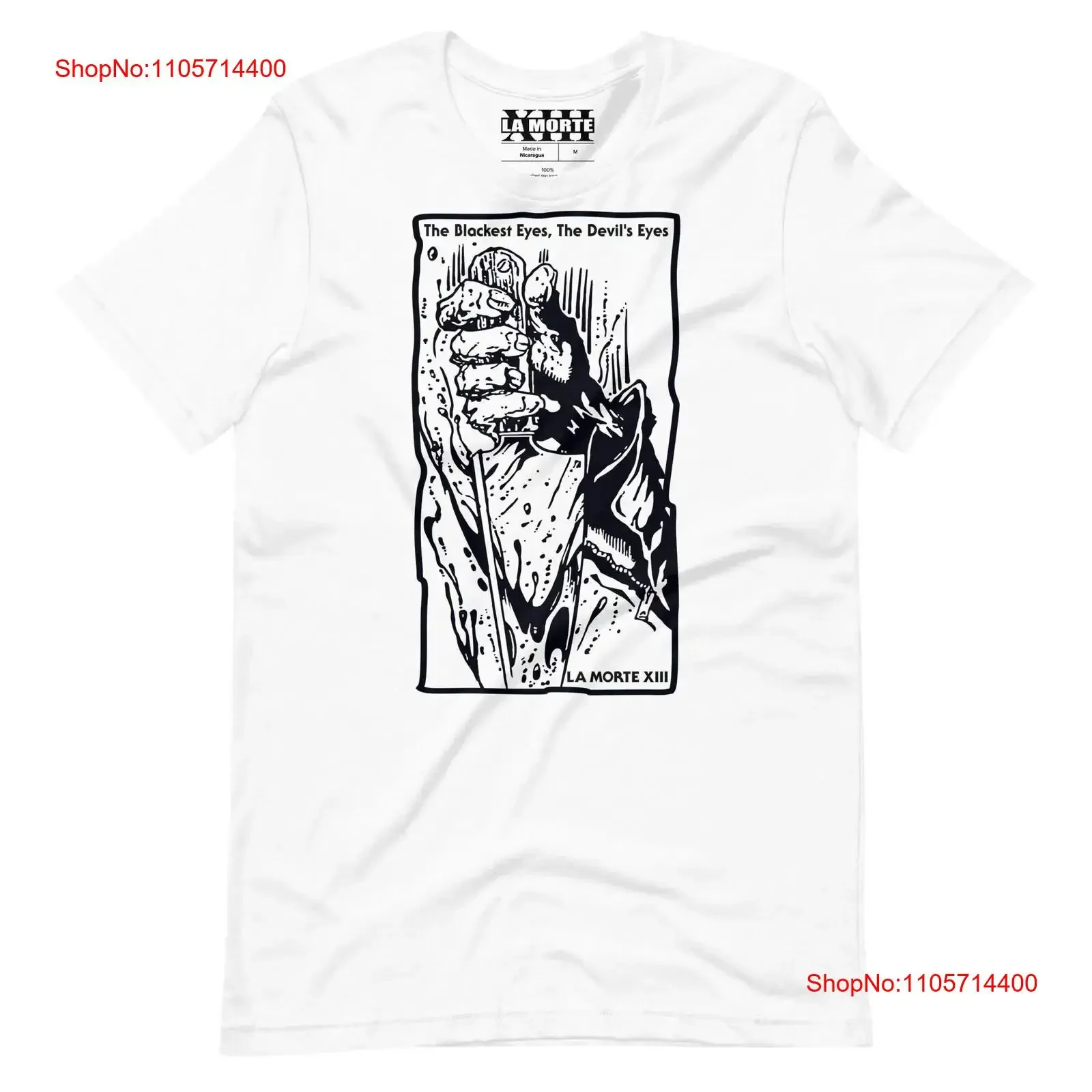 Haddonfield 666 White Occult Fashion Goth Style Witchy Gender Neutral T Shirt Top Street Wear La Morte XIII vintage Washed