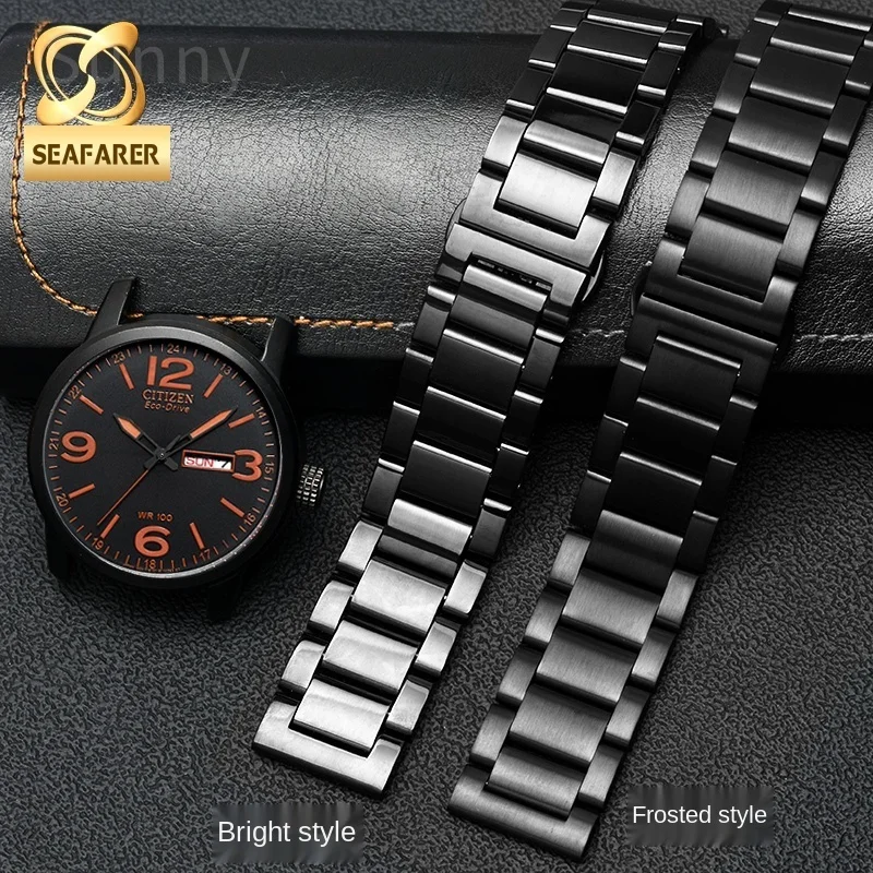 Stainless Steel Strap for Citizen Eco-Drive Bm8475/7405 for Orange Tissot Speed Chi Black 22mm 23mm Watchband