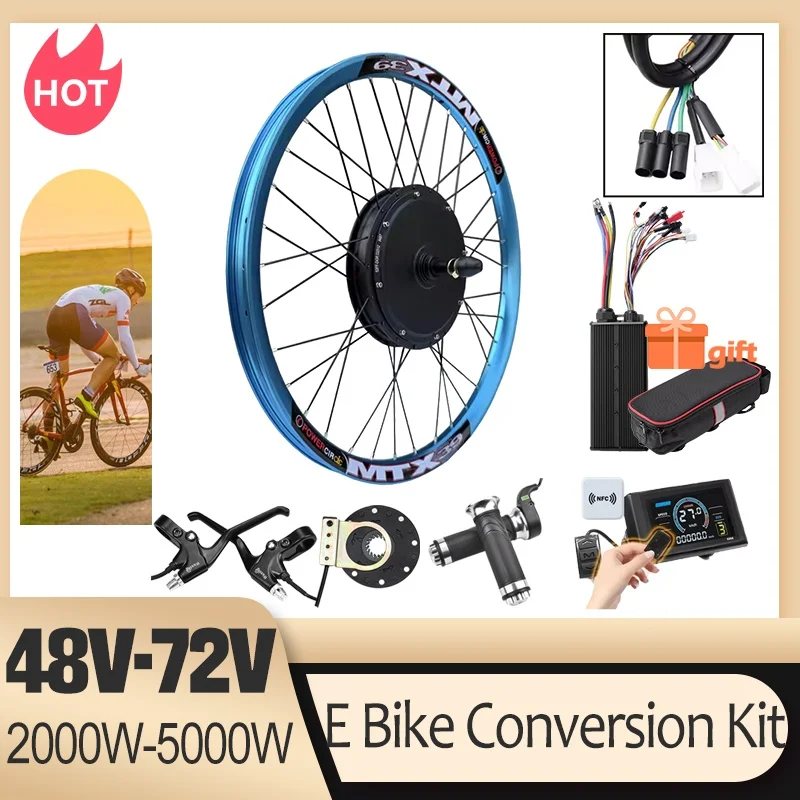

New 72V 5000W MTX39 E-Bike Conversion Parts Brushelss Gearless Rear Wheel Hub Motor For Electric Bicycle 27.5inch