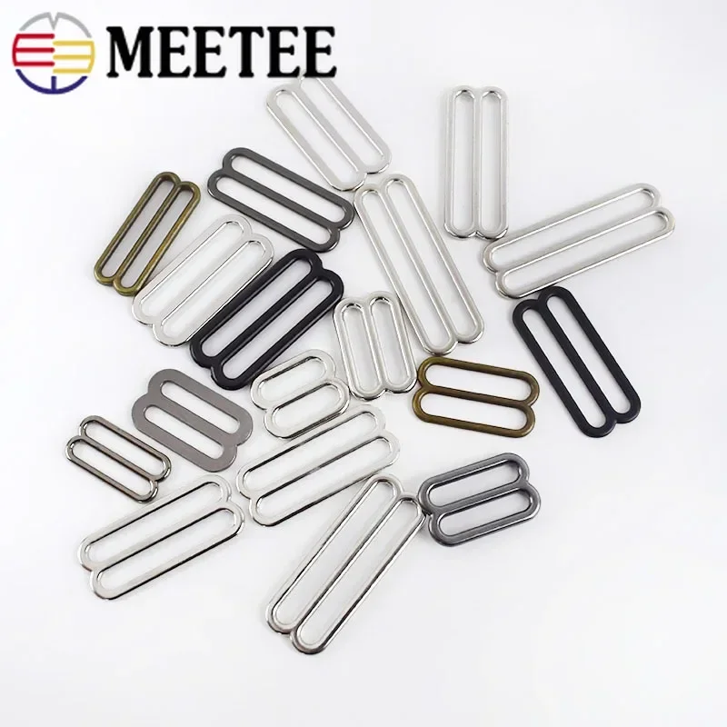 20/50Pcs 6-50mm Metal Tri-Glide Rings Buckles Bra Strap Adjustment Clsap Underwear 8-shaped Ring Hook DIY Garment Accessories