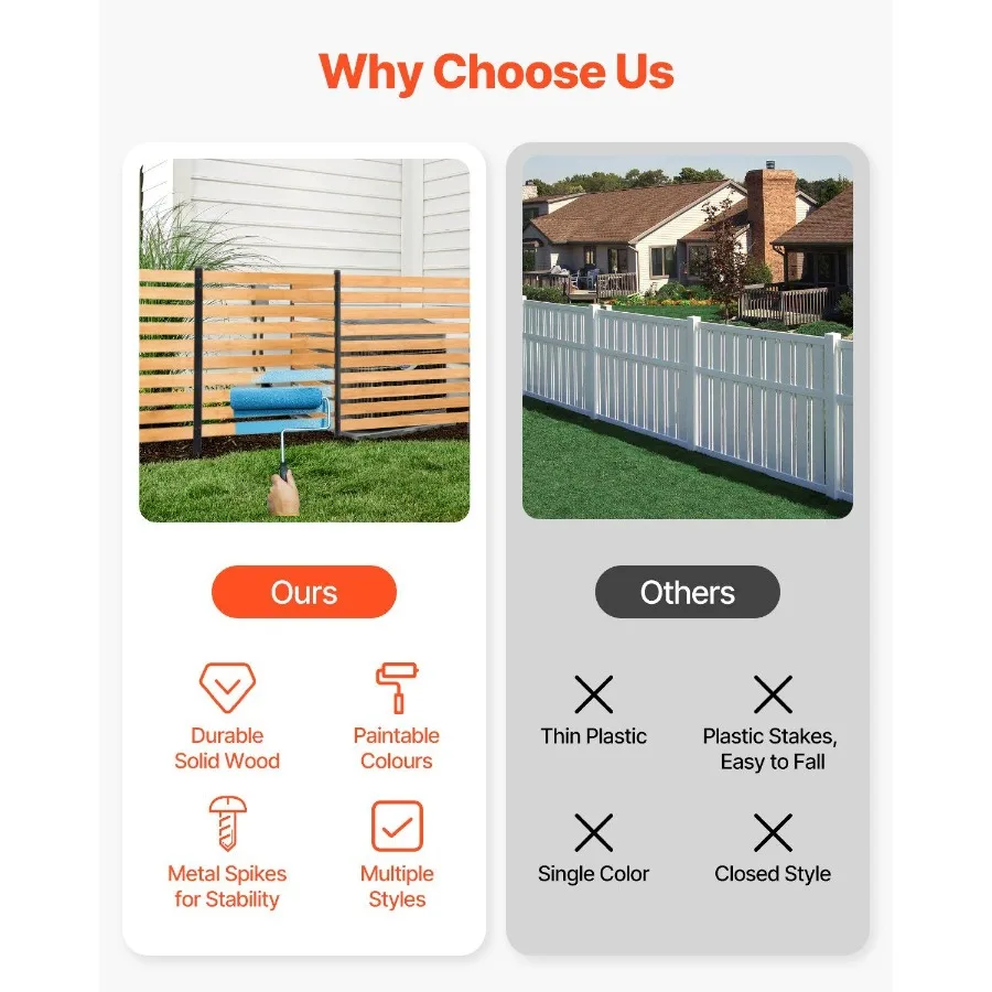 Drewniany płot prywatności 2 panele listwowy płot klimatyzacyjny 38 szer. x 42 dł.