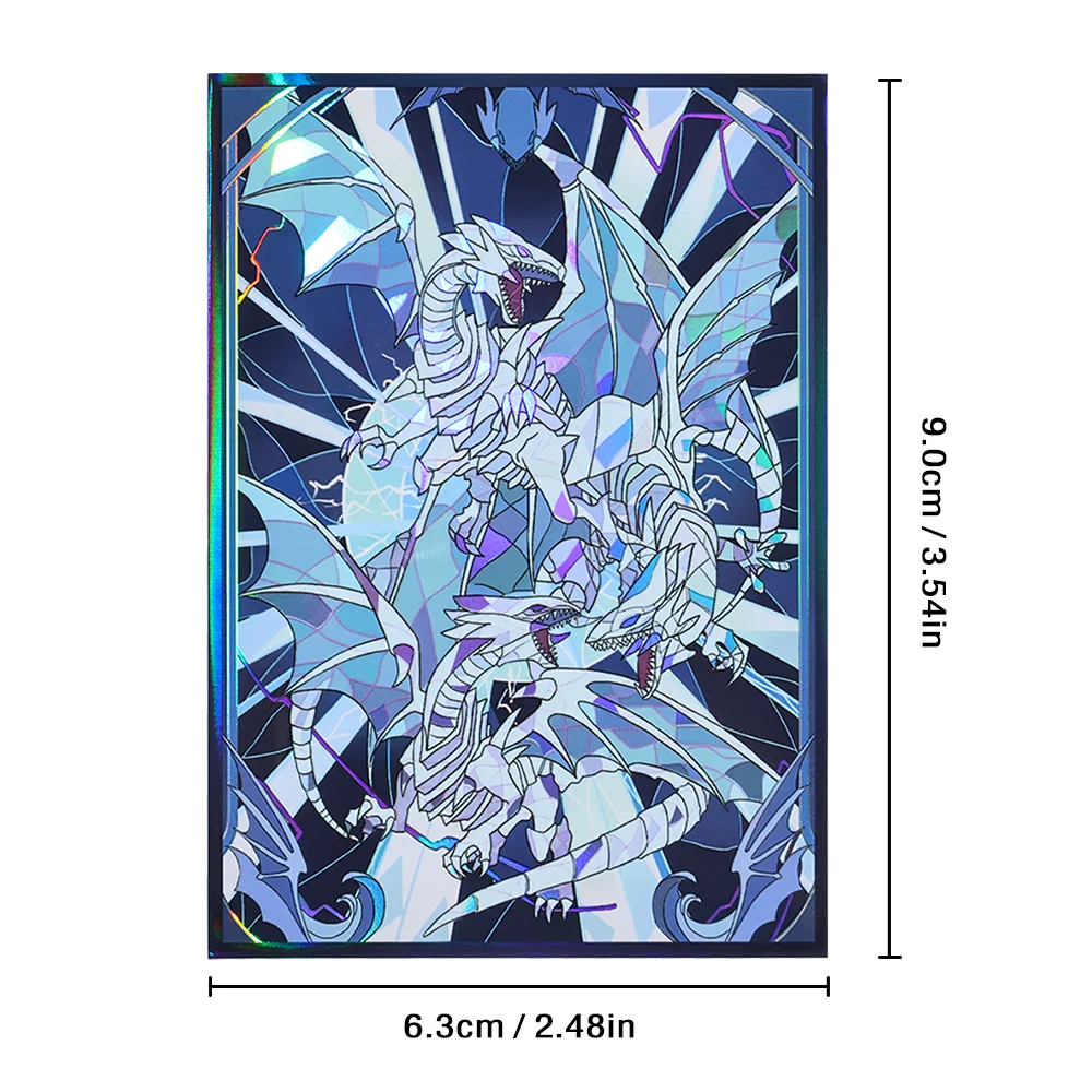 63x90mm 50-100pcs Blue eyed White Dragon Anime Card Sleeves Board Game Card Sleeves Game Collection Cards Protector for YGO