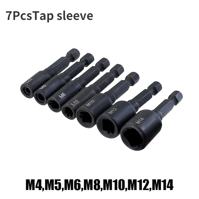 Hex Haste Quadrada Motorista Rosca Torneira Adaptador Parafuso Soquete 14 Rosca Torneira de Máquina m4 m5 m6 m8 M10 M12 M14 Pcs por Conjunto
