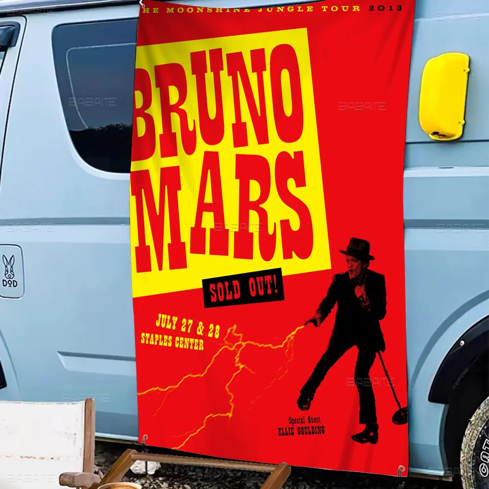 Singer B-bruno-Mars Retro Retro Flags Multiple Choice Living Studio Booth Interior Decoration Banner