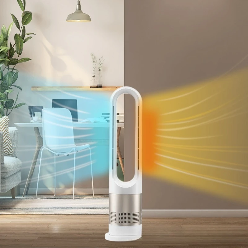 Household silent fan dual-purpose, temperature-controlled electric fan tower multi-function