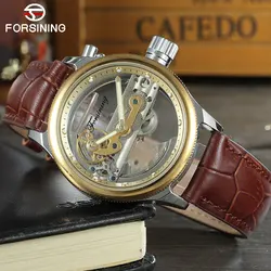 FORSINING Classic Men Watches Luxury Top Brand Leather Automatic Mechanical Watch Black Color Relogio Masculino