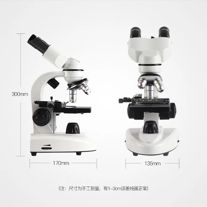 40X~1600X Microscópio Biológico Iluminado Óptico com Suporte Binóculo 360 °   Ferramentas de laboratório de microscópio de cabeça rotativa