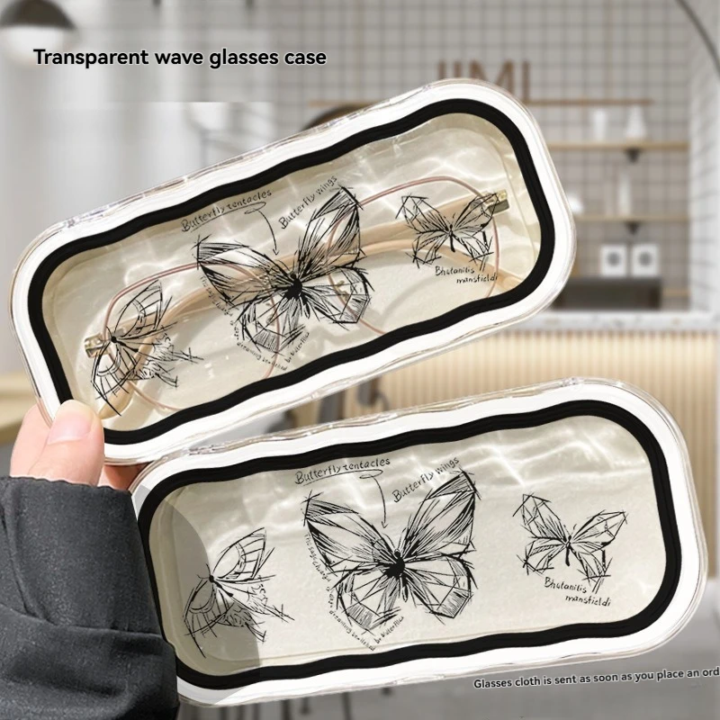 1PC Personalized Butterfly Glasses Case Portable Women's High End Anti Pressure And Anti Fall Myopia Glasses Case Sunglasses Sto
