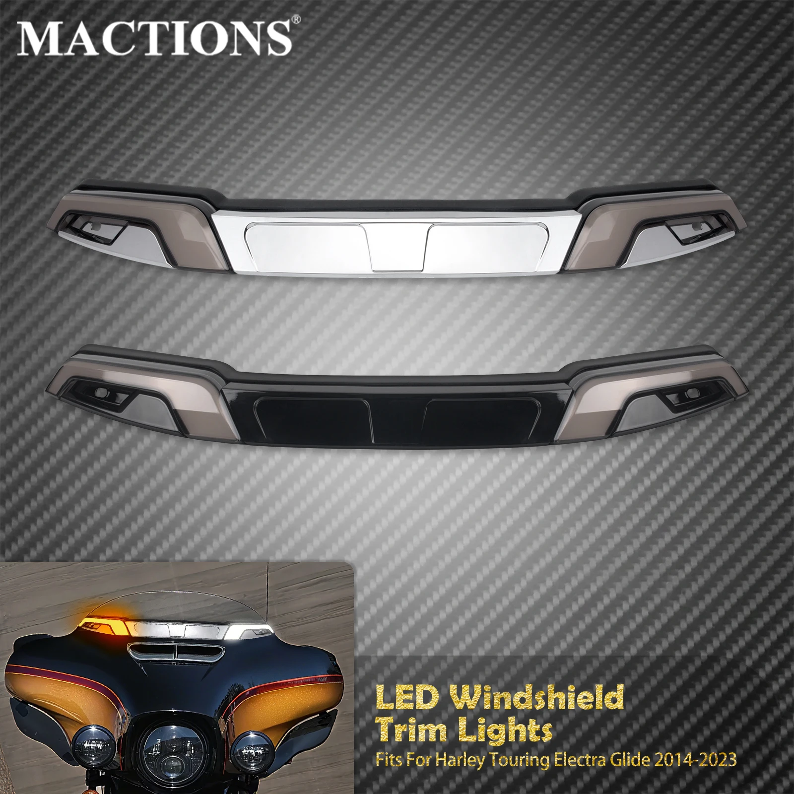 

Светодиодная накладка на лобовое стекло мотоцикла, указатель поворота для Harley Touring 2014-2025, Electra Street Glide, боковой фонарь для ветрового стекла