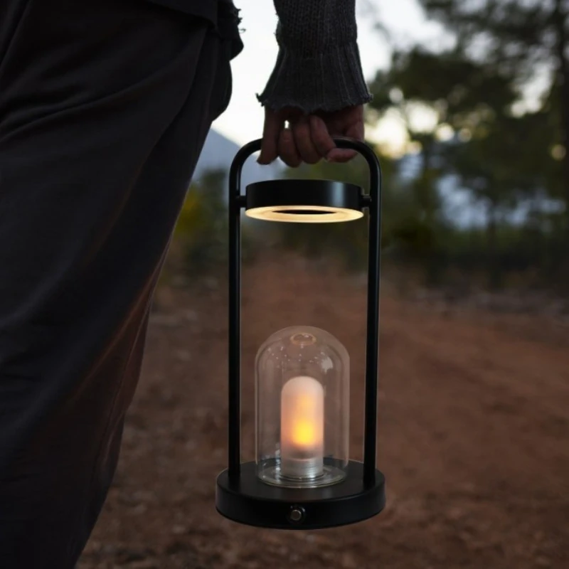 

Modern simple portable charging simulation candle desk lamp atmosphere camping