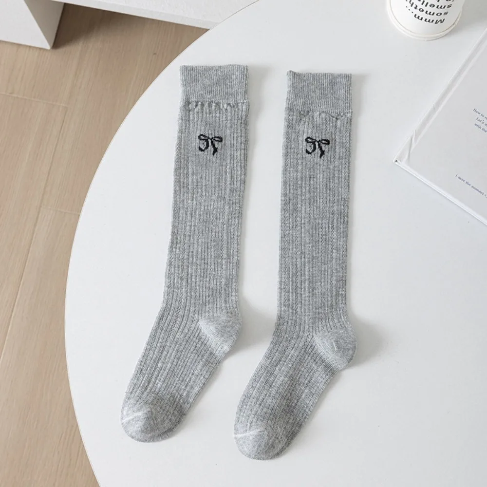 Lightweight Cotton Kids Long Socks Butterfly Solid Color Knee Sock Princess Sock Girl